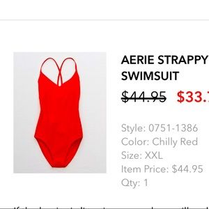 Aerie Strappy Back One Piece Swim Suit❤️